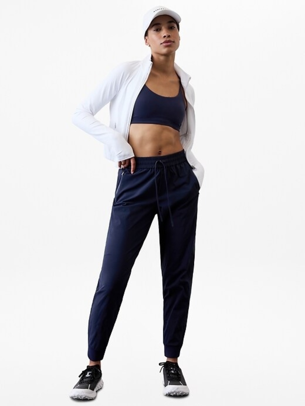 Athleta Relaxed Mid Rise Jogger Navy ~ Size Small